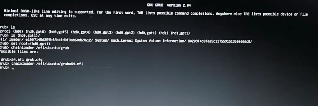 GNU Grub Terminal